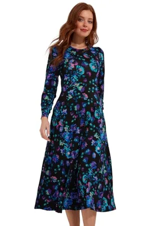Joe Browns Floral Midi Jersey Dress with Elasticated Cuffs Vestito Casual, , 48 Donna