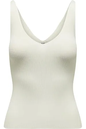 JDY Nanna S/L Top Knt Noos, T-shirt Donna, (Cloud Dancer/), S