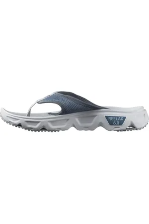 Salomon Reelax Break 6.0 Infradito da Recupero da Uomo, Falcata ammortizzata, Tenuta senza cuciture, Leggerezza, Blue Ashes/White/Pearl Blue, 45 1/3 EU