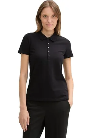 TOM TAILOR 1044731 Polo, 14482-Deep Black, S Donna