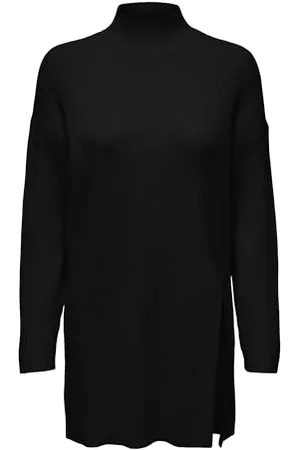 ONLY Onlkatia LS Long Slit Highneck Knt Maglione Lavorato a Maglia, , S Donna