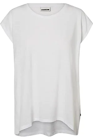 Noisy May NAME IT NMMATHILDE S/S Loose Long Top Noos T-Shirt, (Bright White Bright White), M Donna