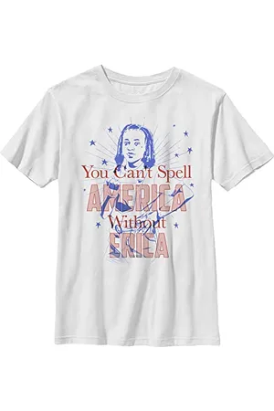 Stranger Things America Erica Maglietta a Maniche Corte T-Shirt, , 140 cm (9-11) Unisex-Bambini e Ragazzi