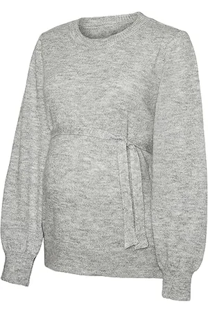 Mama;licious Vasca per lne L/S Knit Top A. Noos Maglione, , M Donna