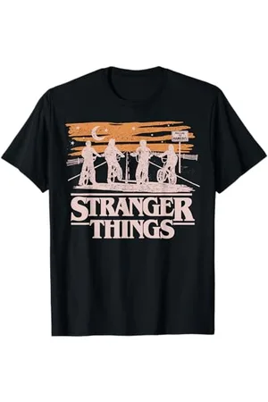 Stranger Things Netflix Night Silhouettes Maglietta