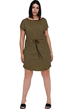 ONLY Carmakoma NOS CARAPRIL SS Knee Dress Stripe Noos Vestito, , S-42/44 Donna