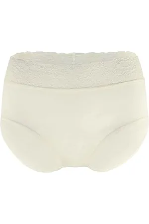 Calida Cali- Mutandina alta in 100% cotone mercerizzato con fascia comfort in pizzo Lycra, 4/M