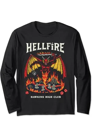 Stranger Things Poster di Hellfire Club Hawkins High DND retrò Maglia a Manica