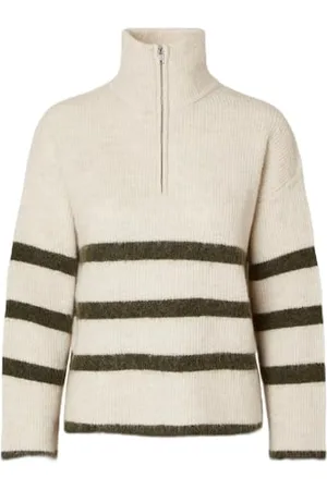 SELECTED Slfmaline LS Knit Half Zip Noos Maglione Lavorato a Maglia, , L Donna