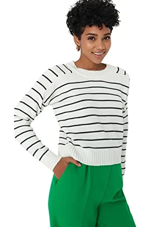 Trendyol Maglione Regolare a Righe Girocollo Maglia di Tuta, , S Donna