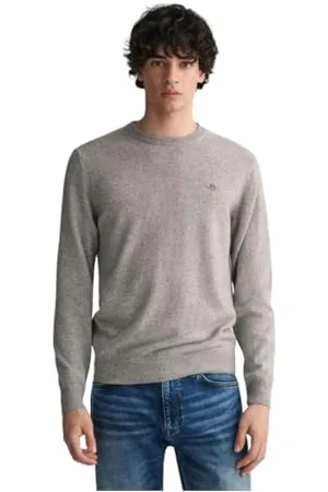 GANT Superfine Lambswool C-Neck Pullover, , L Uomo