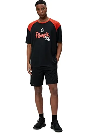 Koton Sport Oversized T-Shirt Slogan Printed Crew Neck Short Sleeve, (999), L Uomo