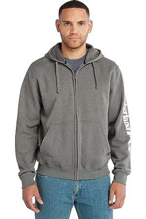 Timberland Timberland Felpa con Cappuccio Honcho Sport Full Zip, Dark Charcoal Heather-White, L Alto Unisex-Adulto