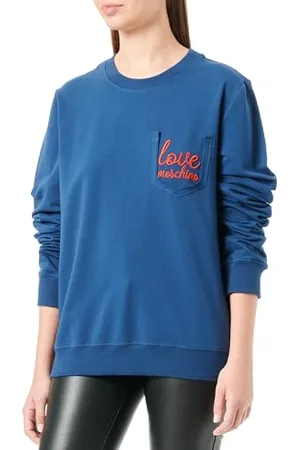 Moschino Felpa a Maniche Lunghe Slim Fit Roundneck Maglia di Tuta, , 50 Donna
