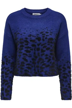 ONLY Onlanni LS Jq Knt-Pantaloncini con Scollo Rotondo Maglione, , M Donna