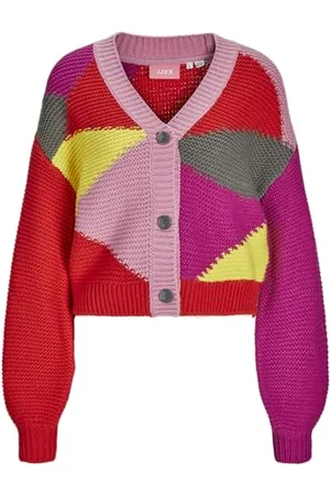 JJXX Jxlottie Cardigan Knit Maglione, Rosso- , M Donna