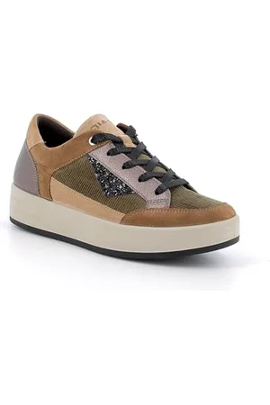 IGI&CO D.Alina, Scarpe con Lacci Donna, Cognac-Verde, 42 EU