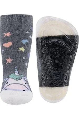 Ewers Stoppersocks Unicorn, calzini antiscivolo per bambine, con suola in gomma, MADE IN GERMANY, 1 paio di calzini antiscivolo per bambini, taglia 25-26
