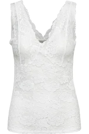 Cream Top Lungo smaltato Maglietta Intima, Bianco-Optical White, M Donna