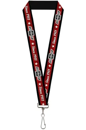 Buckle Cordino-1"-Vintage Chevrolet Bowtie Since 1911/Stars Stripe Nero/Rosso/Avorio Portachiavi, , Taglia Unica Unisex-Adulto