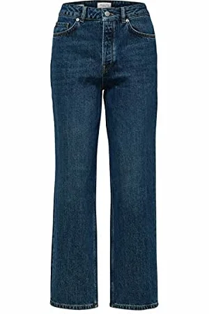 SELECTED Slfkate HW Straight Inky Jean W Noos Jeans, (Medium Blue Denim Medium Blue Denim), W31/L32 (Taglia Produttore: 31) Donna