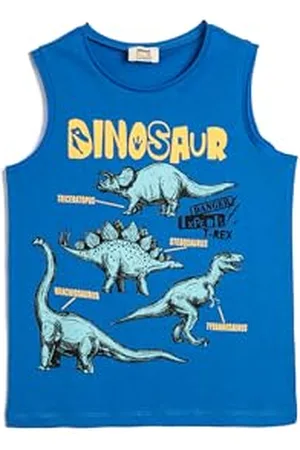 Koton Tank Top Dinosaur Printed Sleeveless Crew Neck Cotton, Canotta Ragazzi, (969)