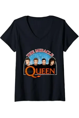 Queen Ufficiale The Miracle Arch Maglietta con Collo a V