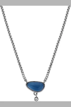 Skagen Collana per donne Collana a catena in vetro blu, lunghezza: 406mm+51mm, larghezza: 9,3mm, altezza: 9,4mm, SKJ1711040