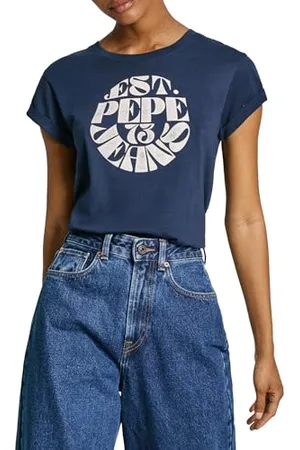 Pepe Jeans Elvia T-Shirt, ( Marino), XL Donna