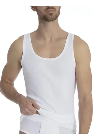 Calida Athletic-Shirt Cotton 1:1 Canottiera, (Weiß (Weiss 001), 2XL Uomo