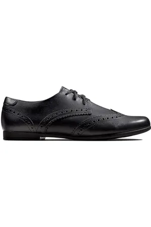 Clarks Scala Lace Y, Scarpe Stringate Derby Bambine e ragazze, Nero (Black Leather), 43 EU