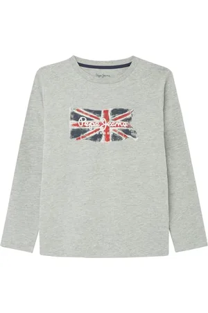 Pepe Jeans Clag LS Jr T-Shirt, (Marl Grey), 16 Anni Bambini e Ragazzi