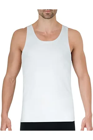 Eminence Canotta spalla larga da uomo in 100% cotone, 5/XL, BIANCO