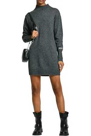 Pepe Jeans Hazel Dress Vestito, ( Scuro Marl), L Donna