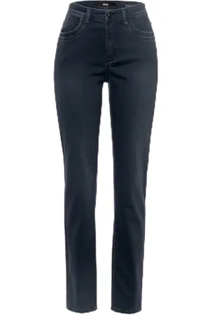 Brax Style Mary Five Pocket Jeans in Thermo Denim, Used Dark Blue, 36W x 32L Donna