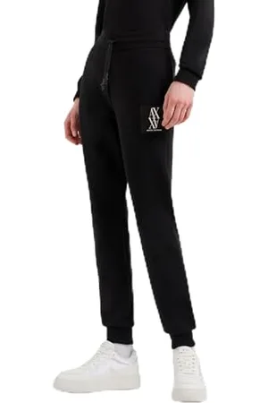 Armani Exchange Poly Stretch Scuba Jogger with Logo Patch, Pantaloni della Tuta da Donna, Black