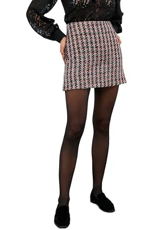 Koton Mini Medium Rise Zipper Detail Tweed Skirt Gonna, (2D5), 42 da Donna