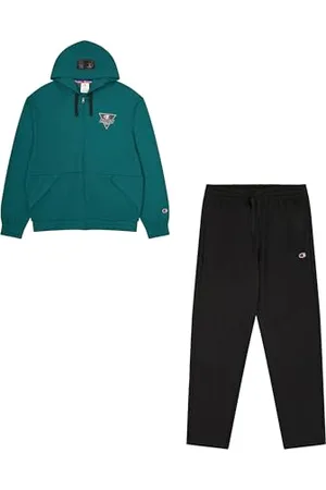 Champion Legacy Modern Sport (220379) -Poly-Cotton Rain Interlock Hooded Tuta Sportiva, (HLG/NBK), XL Uomo