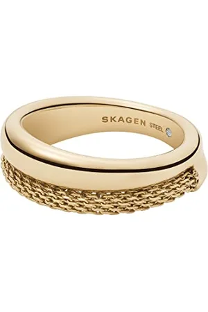 Skagen Anello Da Donna Merete, L: 8,7 mm Anello In Acciaio Inossidabile Dorato, SKJ1601710