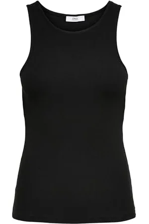 ONLY Onlkenya Life Rib Tank Top Jrs Noos Top, (Black), XXL Donna