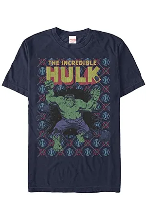 Marvel Avengers Classic-Hulk Smash Sweater Organic Short Sleeve T-Shirt, , XXL Unisex