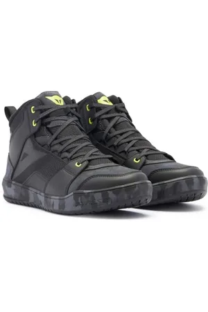 Dainese Suburb D-WP Shoes, Scarpe Moto Impermeabili Uomo, Nero/Camo/Giallo Acido, 44 EU