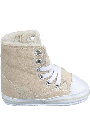 Playshoes Sneaker Foderato per Neonato, Scarpe da Ginnastica Unisex - Bimbi 0-24, Beige (Beige 6), 18 EU