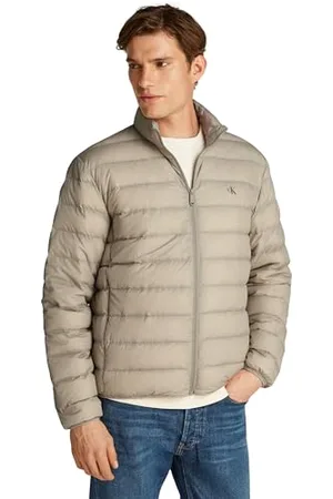 Calvin Klein Uomo Piumino Down Jacket Leggero, Grigio , M