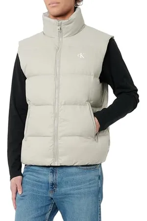 Calvin Klein Uomo Gilet Essentials Down Vest Gilet Imbottito, (Flint Gray), S
