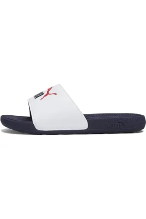 PUMA Cool Cat 2.0 PS, Slide Sandal, White Navy for all Time Red, 31 EU
