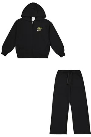 Champion Legacy Emotional Dance G (405045) -Ultra-Light Soft Compact Powerblend Fleece Hooded Tuta Sportiva, (NBK), 7-8 Anni Bambina
