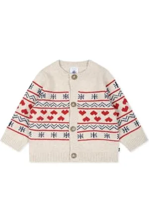 Petit Bateau A0AY5 Cardigan A Maniche Lunghe Bimba 0-24 Avalanche/Multico 6 Mesi