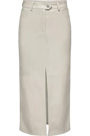 ONLY Onlrima-Gonna Lunga in Finta Pelle, Colore: Otw, Pumice Stone, M Donna