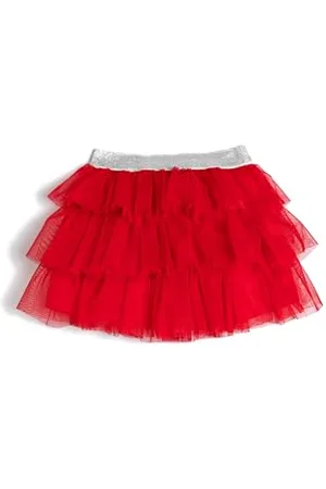 Koton Tulle Skirt Tiered Cotton Lined, Gonna Bambine, (418)